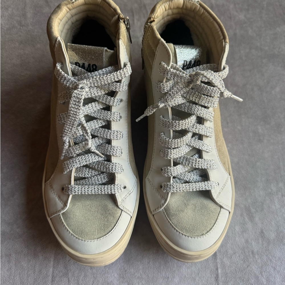 P448 Silver and White Sneakers